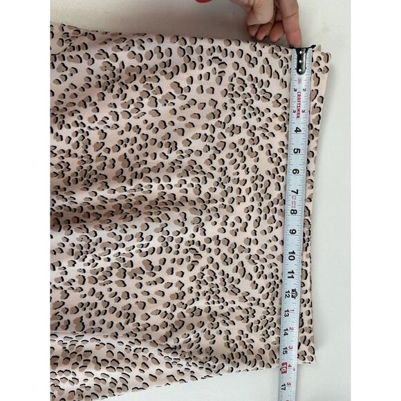 Animal Print Leopard Cheetah Print Pink Black Assymmetrical Midi Skirt Sz Medium - Picture 7 of 8